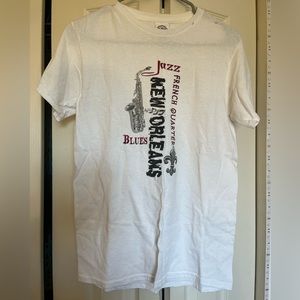 White New Orleans Jazz graphic top